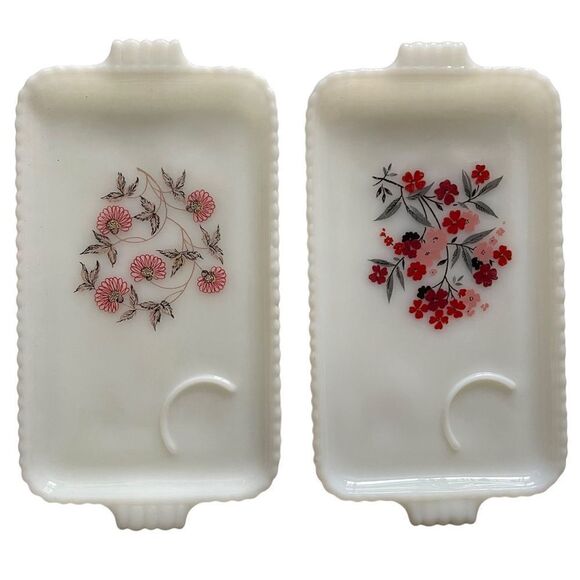 Anchor Hocking Fire King Primrose & Fleurette Snack PLATES ONLY - Picture 2 of 16